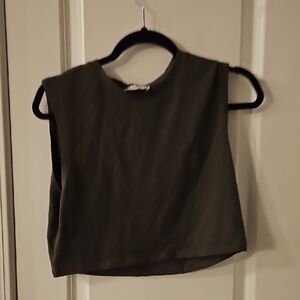 Zara Dark Green Sleeveless Crop Top